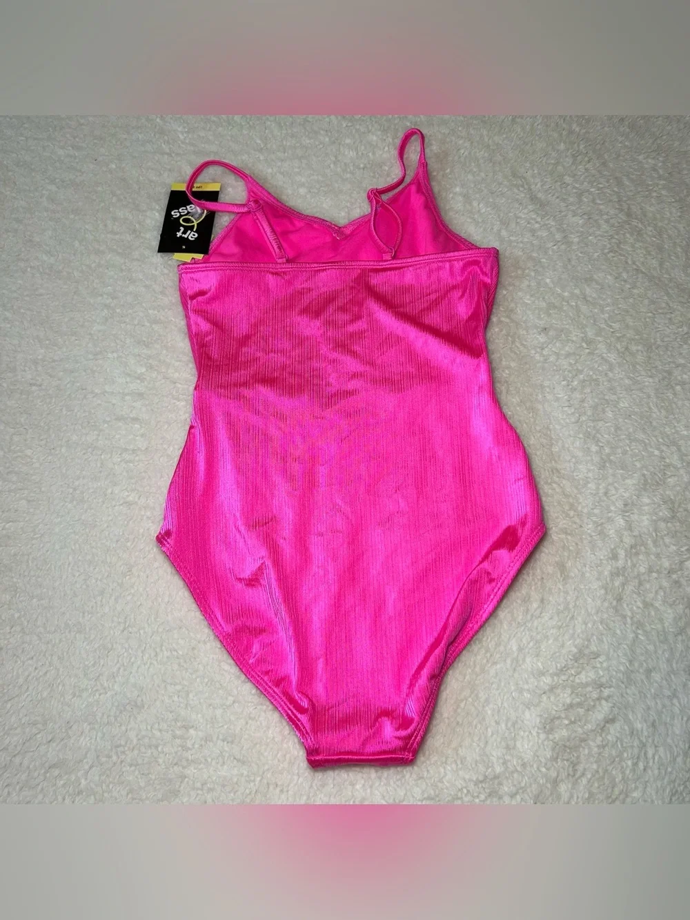 Art Class Girls Pink Ribbed One Piece Swimsuit XL NEW